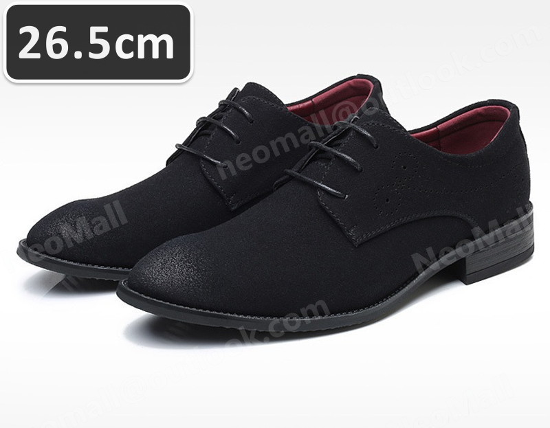 メンズ カジュアル スニーカー ブラック サイズ 26.5cm 革靴 靴 カジュアル 屈曲性 通勤 軽量 インポート品【n045】