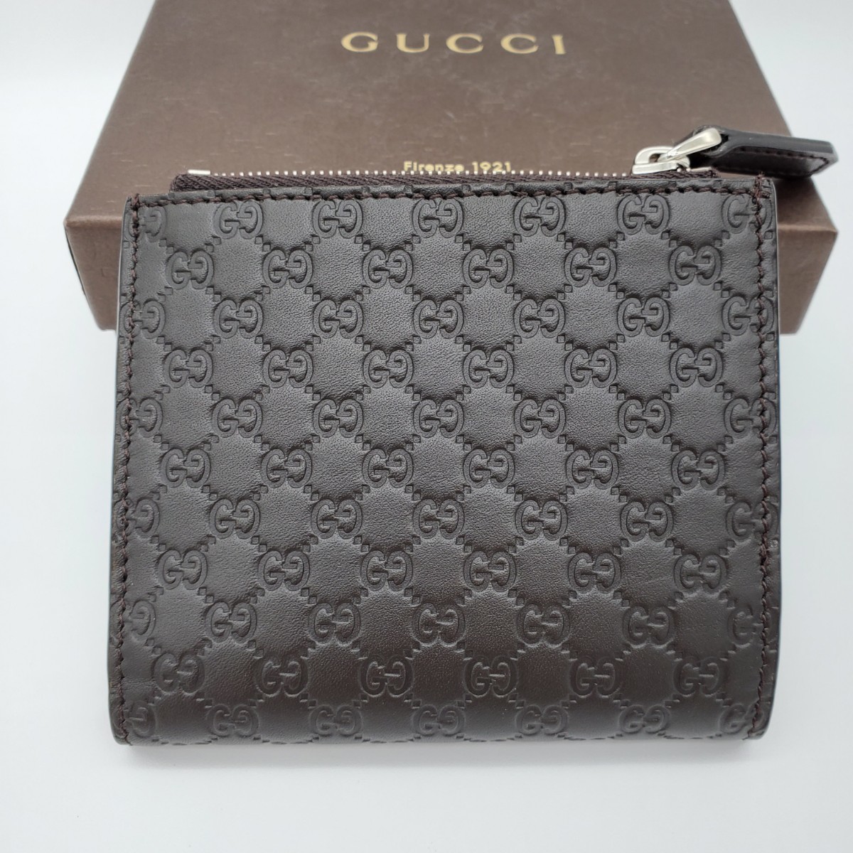 GUCCI グッチ 2つ折り財布 財布 GG マイクロ シマ - 折り財布