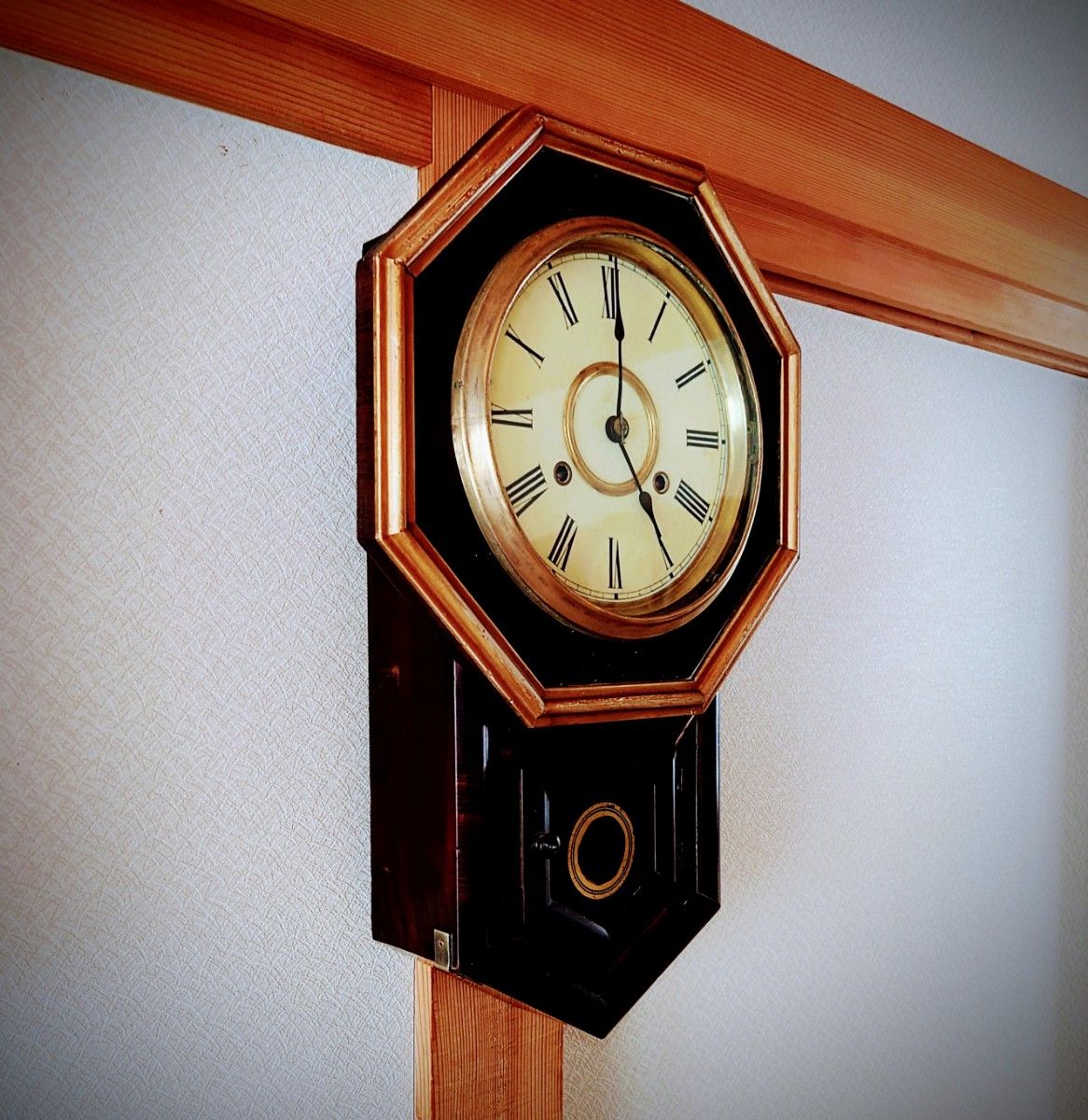 完動品〉精工舎 装飾角型ゼンマイ振り子時計 古時計 - インテリア時計