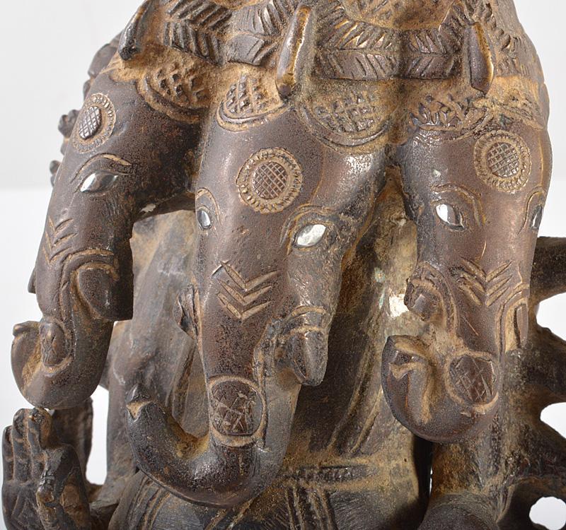 仏教美術 古銅青銅 ガネーシャ象神 仏像 V R5116 【返品不可】 9996円