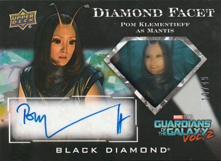 2021 UD MARVEL BLACK DIAMOND FACETpom*kre mainte .ef автограф автограф карта #/49 MANTIS/GUARDIANS of the GALAXY AVENGERS