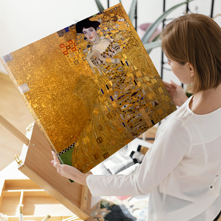アートパネル アートボード クリムト アデーレ・ブロッホ＝バウアーの肖像 I 53×53 壁掛け インテリア 絵画 01_画像1