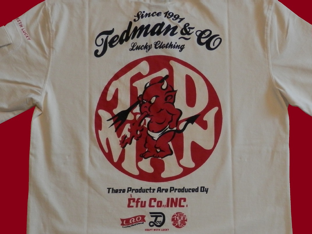 テッドマン／TEDMAN／XLサイズ／半袖Ｔシャツ／TDSS-560／オフホワイト／エフ商会／新品／送料無料／アメカジ／バイカー_画像8