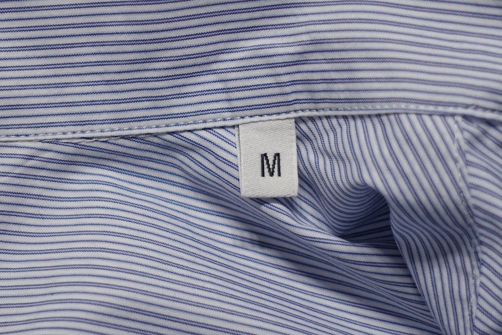 定価10万 使用僅か 極美品 dunhill ダンヒル ストライプ パフォーマンス ジップシャツ ホワイト×ブルー コットンポリエステル メンズ M_画像5