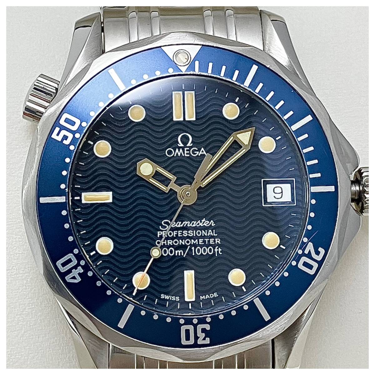 付属品、ベルト2種付き☆OH済み極美品のオメガシーマスター時計・300m