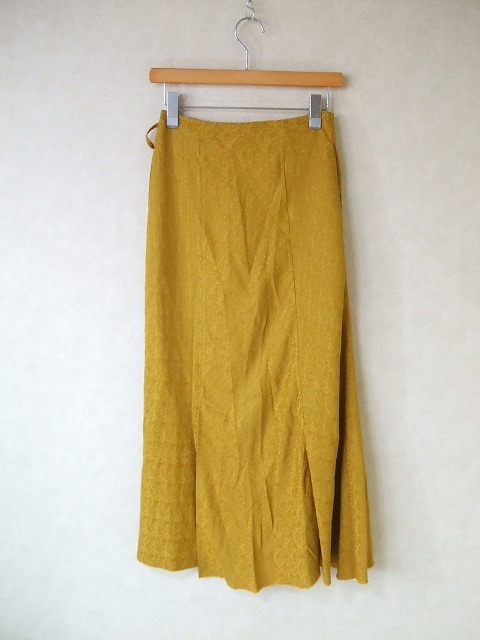 JANE SMITH ジャガード巻きスカート サイズ34 ロングスカート マスタード ジェーン スミス 1-0517M 156132_画像2