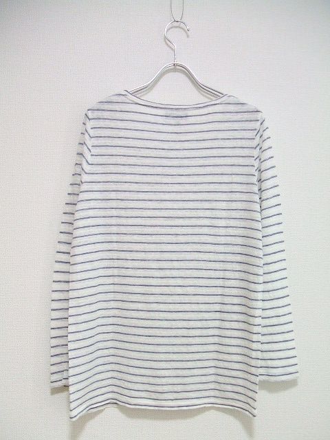 A.P.C. ボーダー リネン混 サイズS カットソー ホワイト ネイビー レディース アーペーセー 2-0505M 188603_画像2