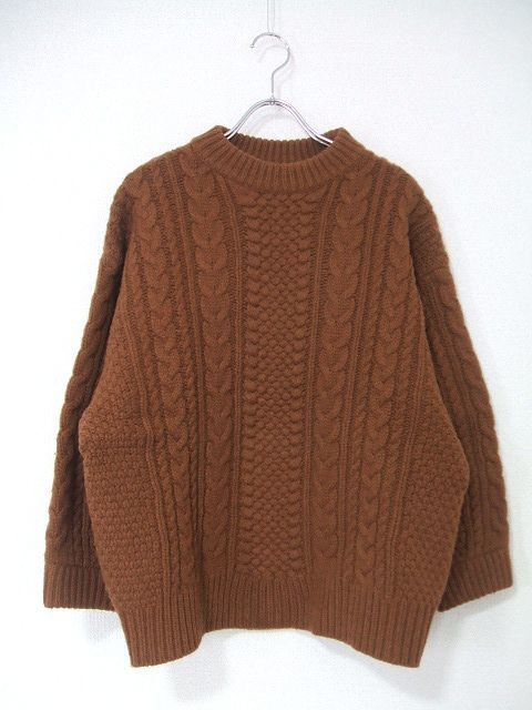 ROKU 6 BEAUTY&YOUTH CABLE KNIT ケーブルニット セーター ブラウン レディース ロクビューティアンドユース 1-1009T 183142