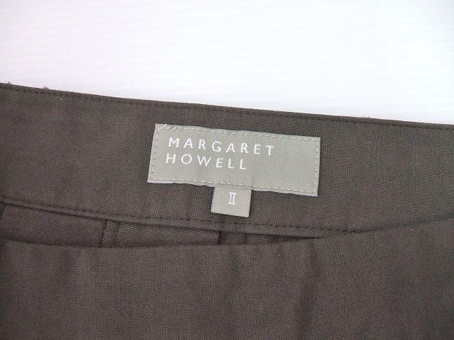 MARGARET HOWELL 578-6132007 コットンシルク タック スカート ブラウン レディース マーガレットハウエル 2-1029M 204114の画像3