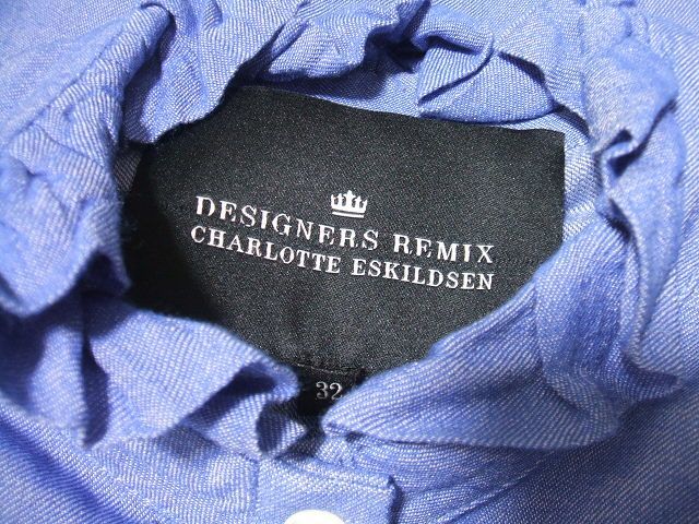 DESIGNERS REMIX CHARKITTE ESKILDSEN デザイナーズリミックス アローズ購入 フリルカラー 長袖シャツ ブルー 2-0517M 194905_画像3