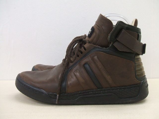 Y-3 US9.5 JP27.5 ハイカット APE779001 スニーカー ブラウン メンズ ワイスリー/Yohji 2-0803G F89067_画像2