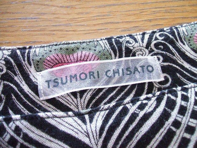 TSUMORI CHISATO ピーコック柄 半袖 ニット 2 カットソー クロ カーキ ホワイト ピンク ツモリチサト 1-0523S 162124の画像3