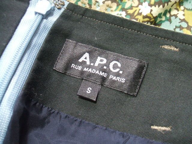 A.P.C. リバティ柄 ミニスカート グリーン レディース アーペーセー 1-0527S 175624_画像3