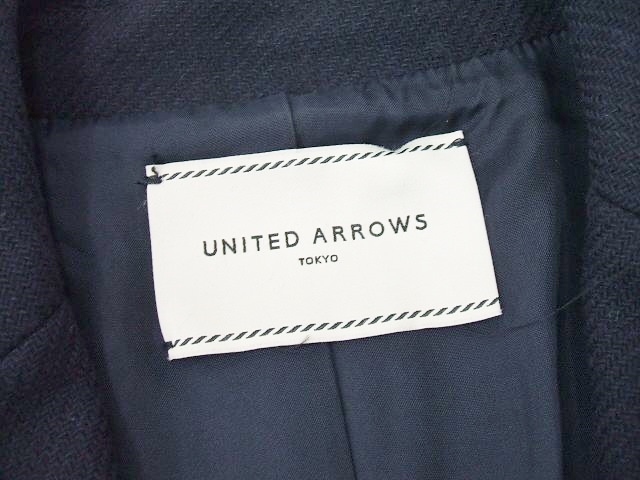 UNITED ARROWS ウール コート サイズ36 チェスターコート ネイビー レディース ユナイテッドアローズ 2-1001T 192475_画像3