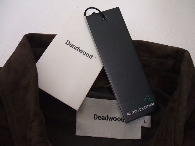 Deadwood 新品 SHORELINE SHIRT SUEDE サイズL リサイクルレザー 長袖シャツ ブラウン メンズ デッドウッド 2-1012T F87392_画像3