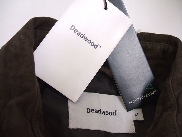 Deadwood 新品 SHORELINE SHIRT SUEDE サイズM リサイクルレザー 長袖シャツ ブラウン メンズ デッドウッド 2-1012T F87393_画像3