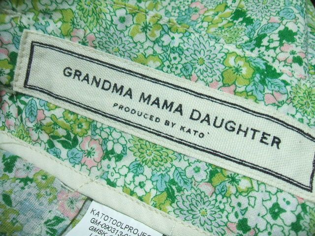 GRANDMA MAMA DAUGHTER 花柄 サイズ0 スカート ライトグリーン グランマママドーター 0-0724S 160217_画像3