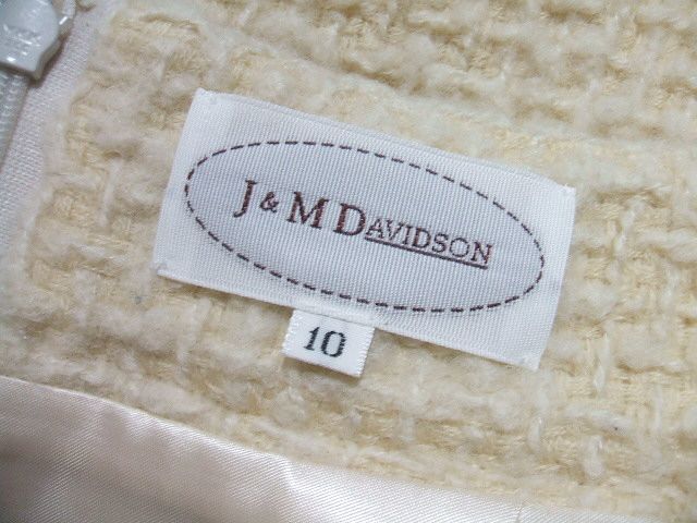 J&M Davidson サイズ10 ウール スカート アイボリー系 ジェイアンドエムデヴィッドソン 0-1123T 156366_画像3