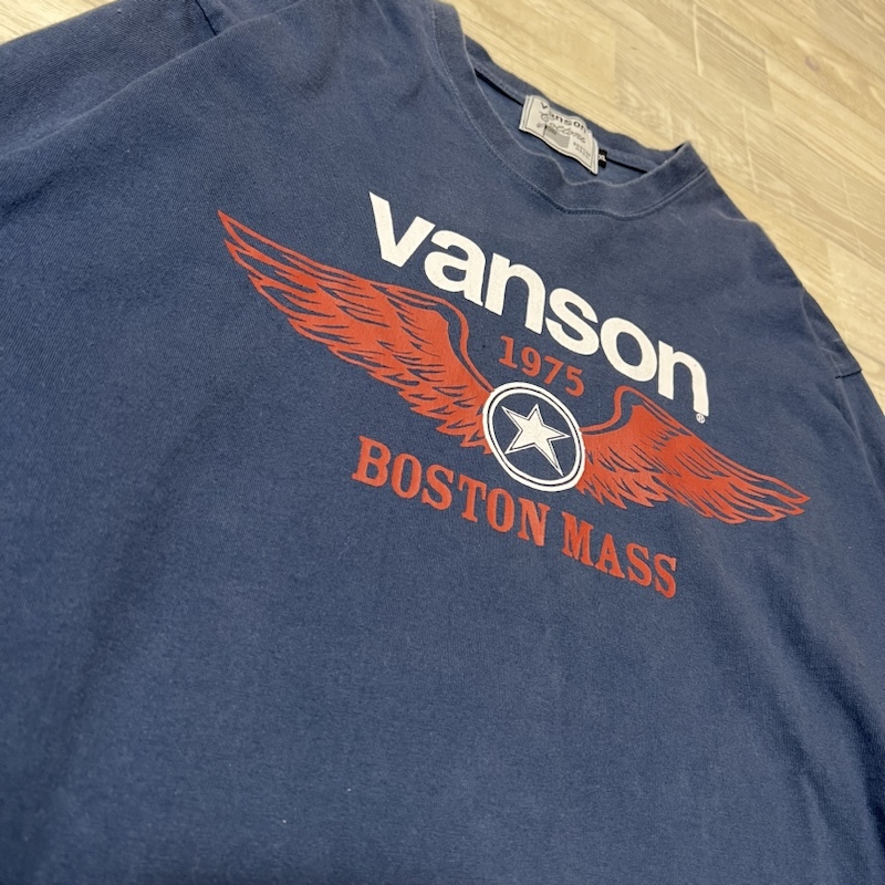 VANSON/バンソン/両面+アームプリント ロングスリーブTシャツ/長袖Tシャツ/ネイビー系/XLサイズ_画像5