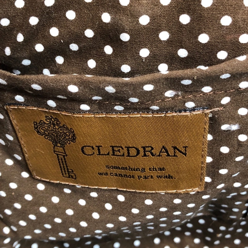 CLEDRAN/クレドラン/レザーフラップ かごバッグ/編みかご/天然素材/内ドット生地/トートバッグ_画像9