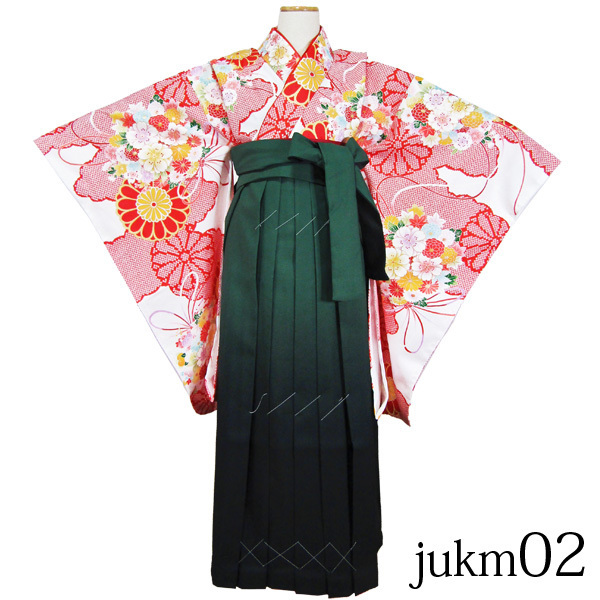 [京の舞姿]ジュニア女の子着物袴3点セットjukm02