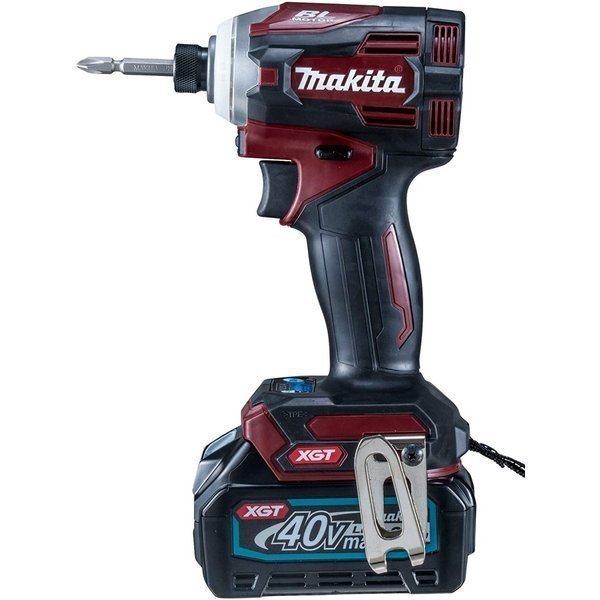 マキタ makita 40V max 充電式 インパクト ドライバ TD001GDXAR 赤 バッテリ BL4025 ×2本 充電器 DC40RA ケース付 電池 式 建築 大工 造作_40V max インパクト ドライバ TD001GDXAR