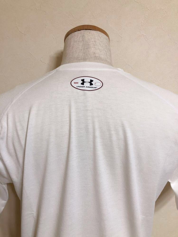 【新品】 UNDER ARMOUR UA テック HG SS Tシャツ トレーニング ウェア トップス 白 サイズSM 半袖 ホワイト MTR3013_画像4