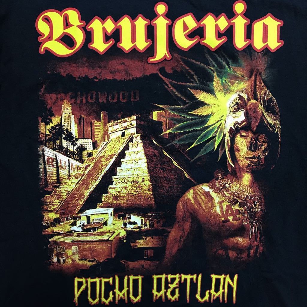 [即決古着]Brujeria/ブルヘリア/POCHO AZTLAN VIVA MEXICO Tシャツ/バンドT/ブラック/GILDAN(ギルダン)製/Lサイズの画像3