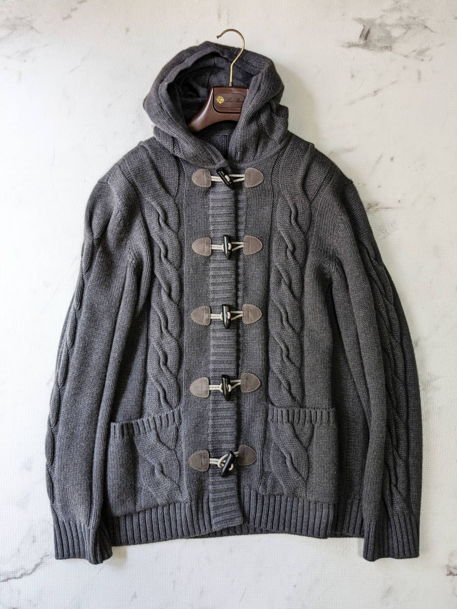 美品 ロロピアーナ カシミア 100% ニット ダッフル コート 52 | Loro