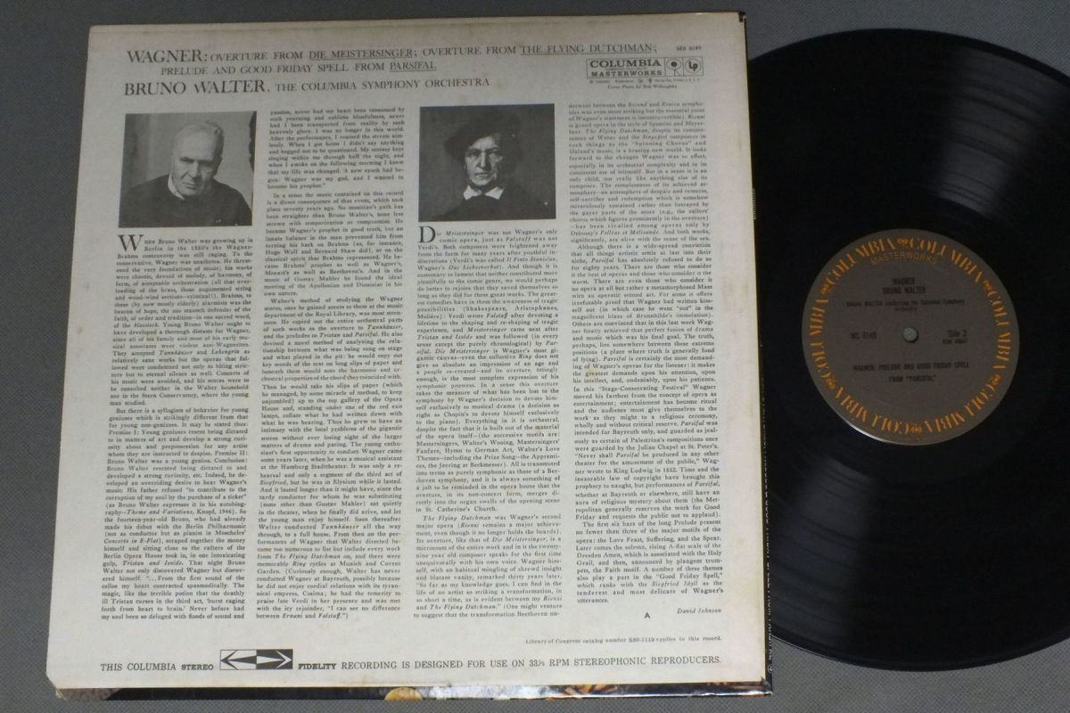 ●米LP WALTER - COLUMBIA SYMPHONY ORCH./WAGNER - DIE MEISTERSINGER OVERTURES●_画像2