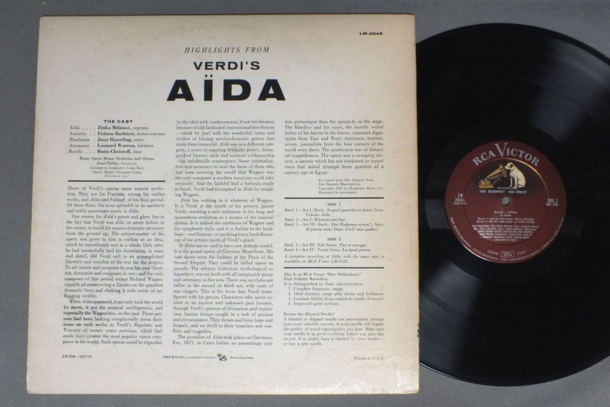 ●米LP JONEL PERLEA - ROME OPERA HOUSE ORCH./VERDI - AIDA●_画像2