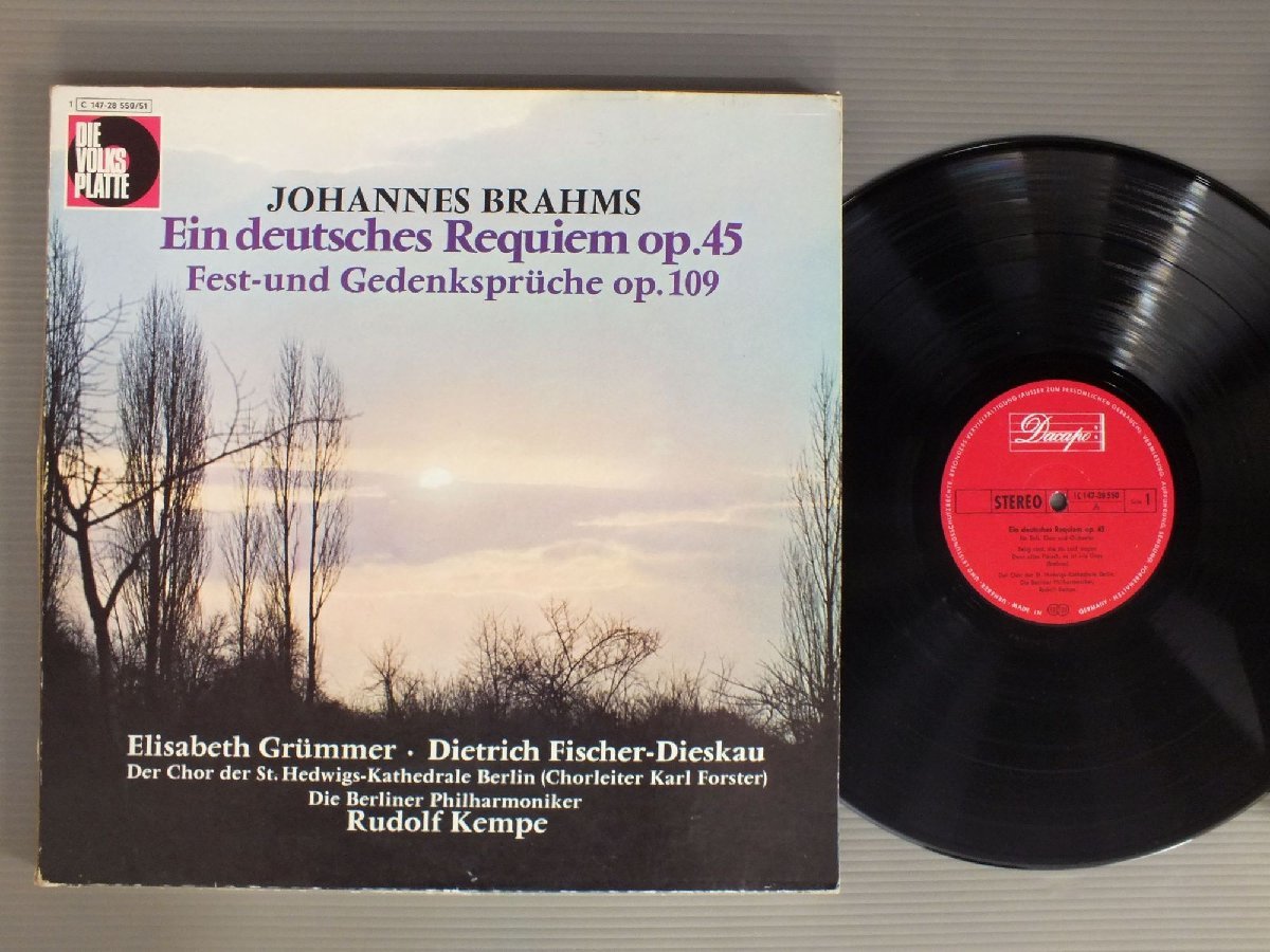 ●独LP RUDOLF KEMPE-ELISABETH GRUMMER-DIESKAU/BRAHMS-EIN DEUTSCHES REQUIEM-FEST-UND GEDENKSPRUCHE●_画像1