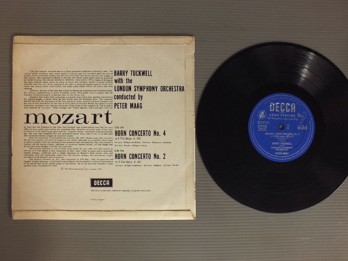 ●英10inch TUCKWELL - MAAG - LSO/MOZART HORN CONCERTI NOS2&4●_画像2