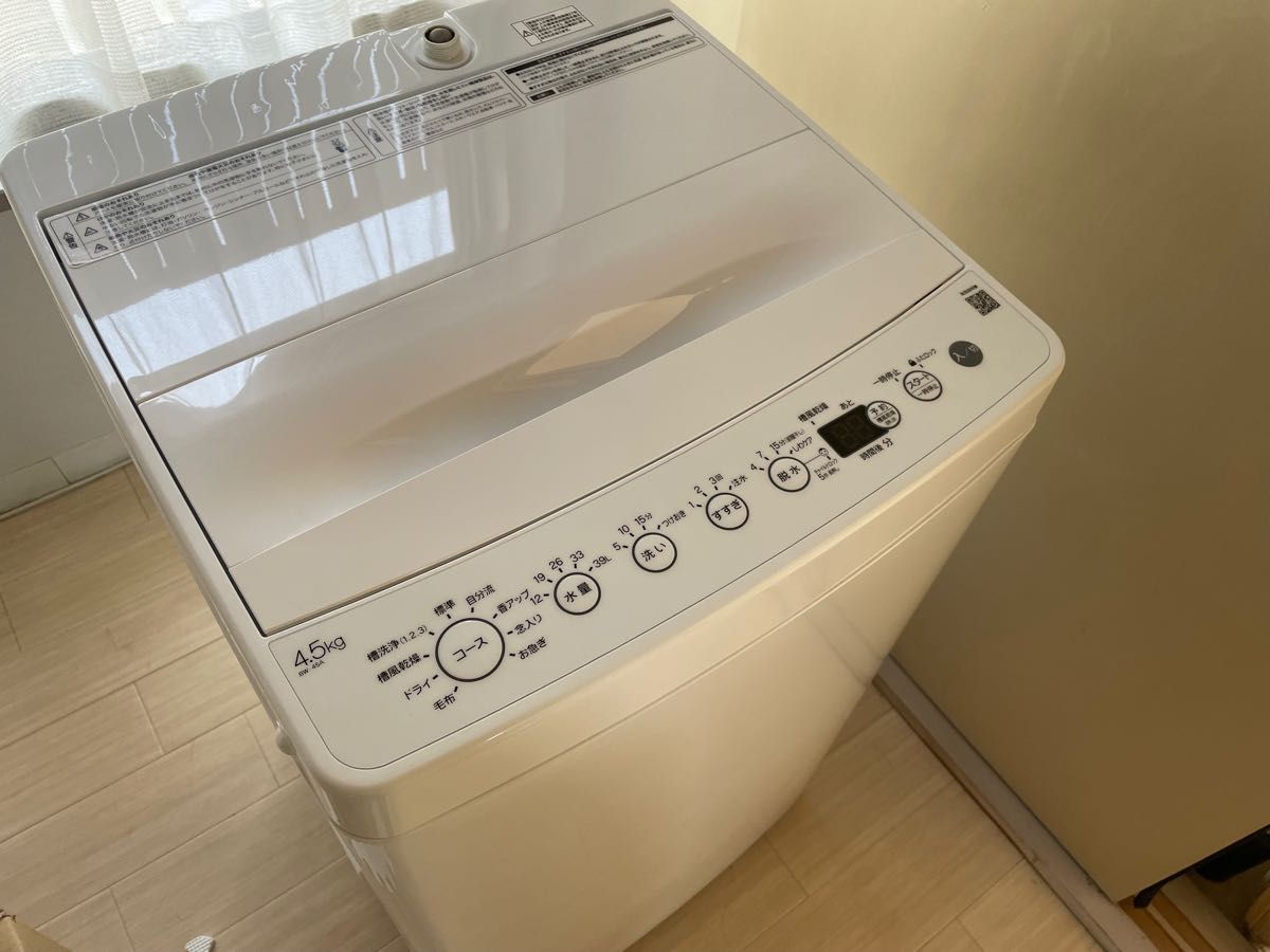 新品同様 2022年製 4.5kg Haier/ハイアール 全自動洗濯機 BW-45A-W