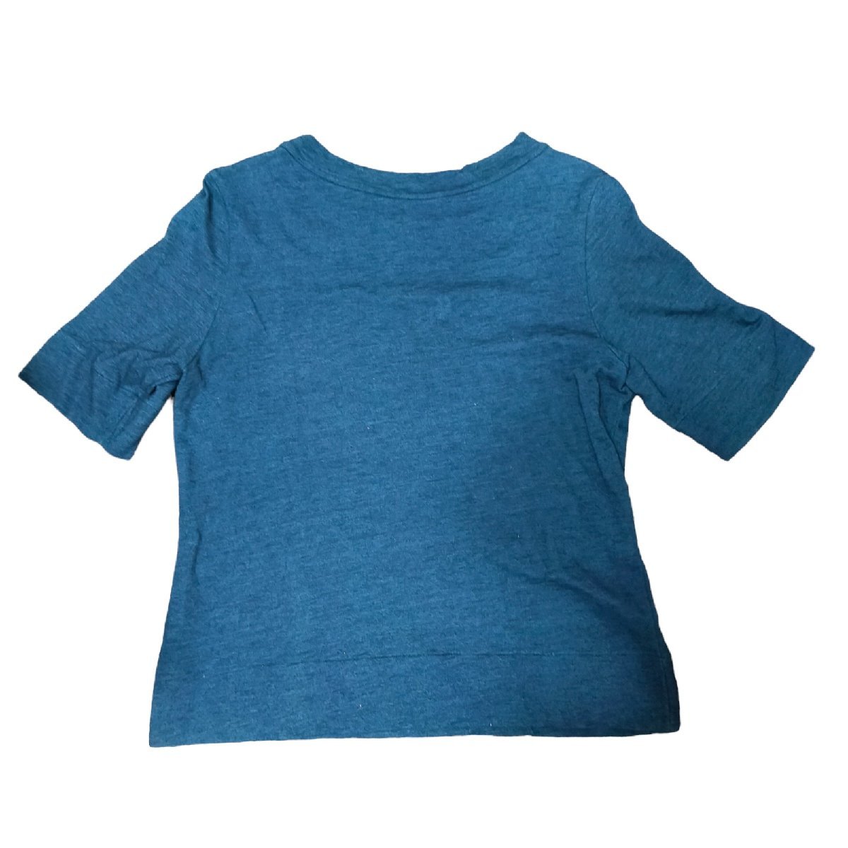 ◆中古品◆ 45R (フォーティーファイブアール) ビーズ刺繍 Tシャツ インディゴ ネイビー コットン100 レディース 表記2 Q38848NB_画像1