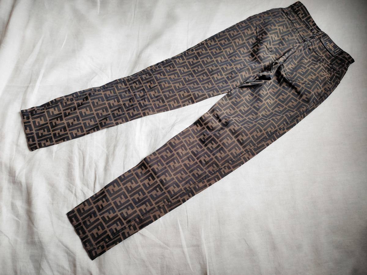 ビンテージ 美品 FENDI JEANS フェンディ ジーンズ パンツ ズッカ柄 総