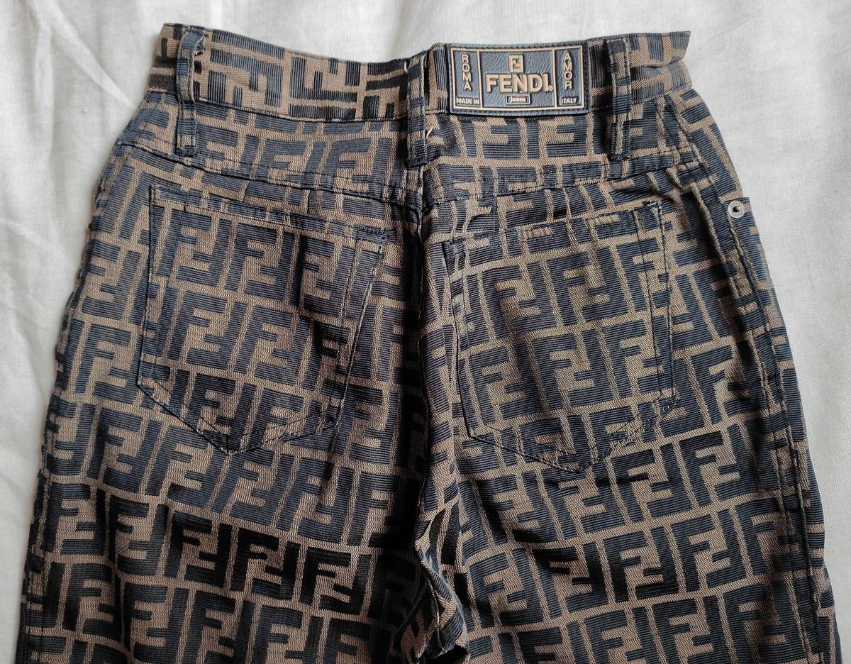 ビンテージ 美品 FENDI JEANS フェンディ ジーンズ パンツ ズッカ柄 総