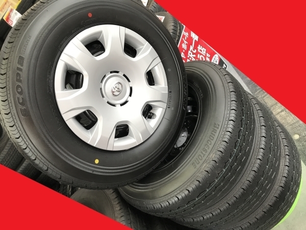 ▼新車外し ブリヂストン RD613 195/80R15 107/105N LT 2023年製　ハイエース純正スチールホイールセット！_画像1