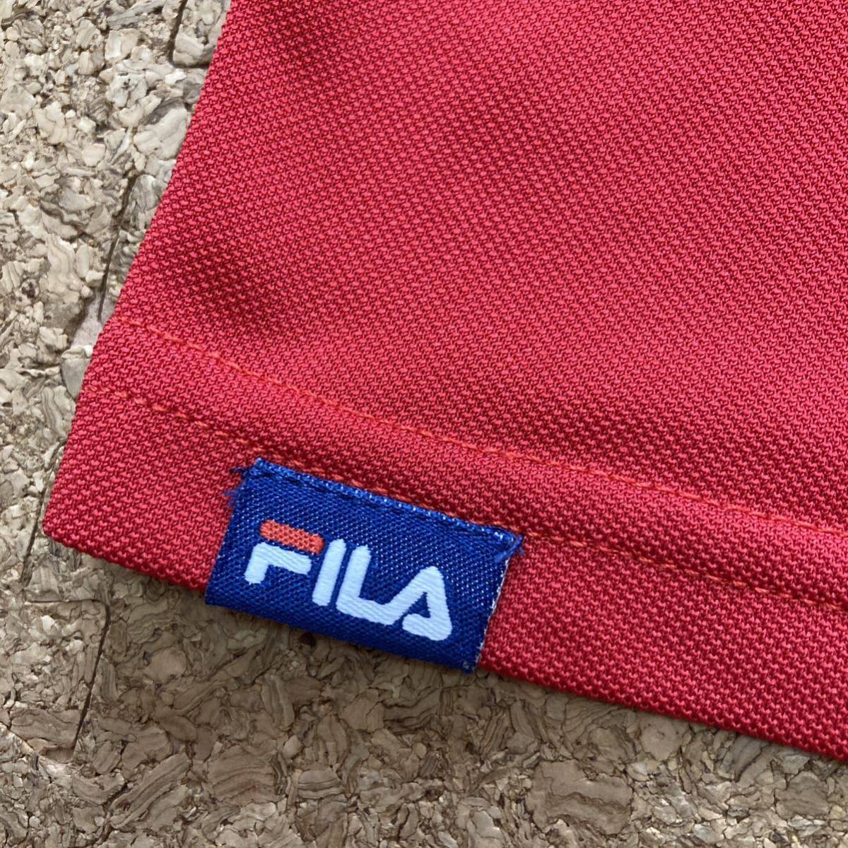 FILA フィラ ポロシャツ ゴルフ ゴルフウェア Lサイズ レディース GOLF 赤 半袖 の画像5