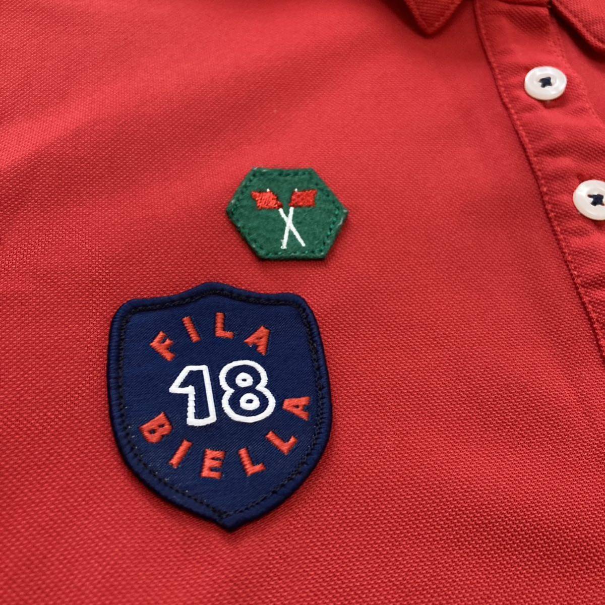 FILA フィラ ポロシャツ ゴルフ ゴルフウェア Lサイズ レディース GOLF 赤 半袖 の画像2