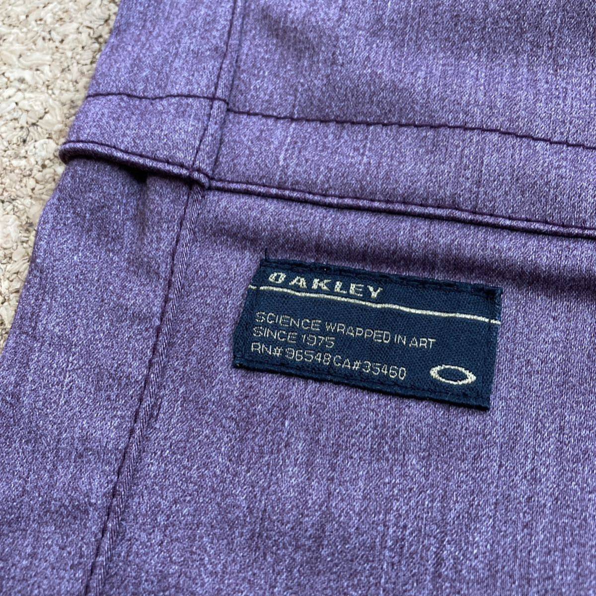 【美品】OAKLEY オークリー　ゴルフ　ゴルフパンツ　スカル　ドクロ　34Wサイズ　紫　メンズ　ストレッチ GOLF _画像2