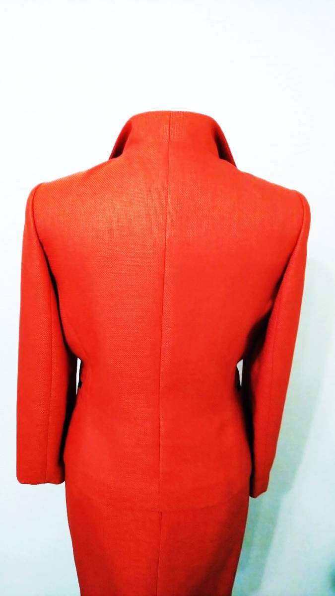 美品　Amis-Deux ドゥザミ　ジャケット スーツ セットアップ 38 セレモニー パーティー ジャケット スカート　赤　オレンジ　黒　_画像7