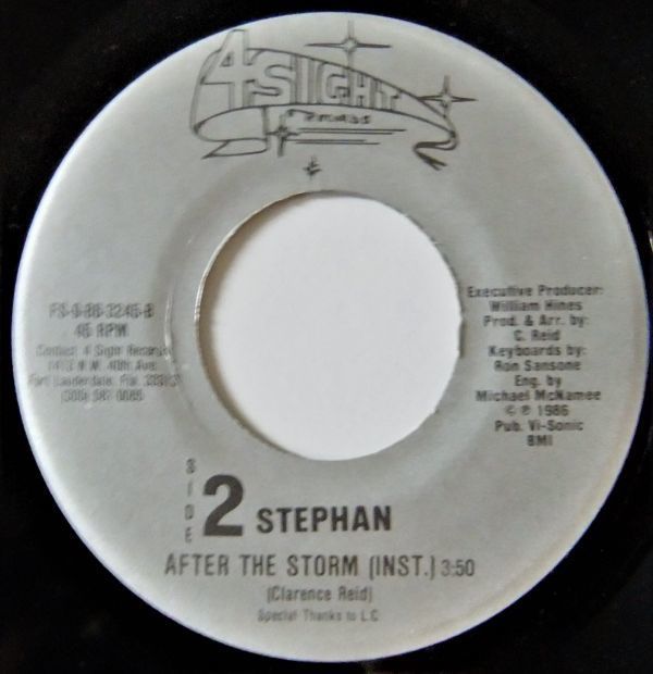 ■SOUL45 Stephan / After The Storm / inst. [4 Sight Records FS-9-86-3245]'86 Clarence Ried_画像2