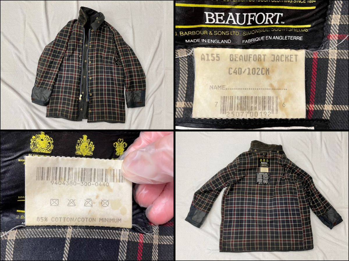 美品 バブアーBarbour ビューフォートBeaufort ネイビー オイルド
