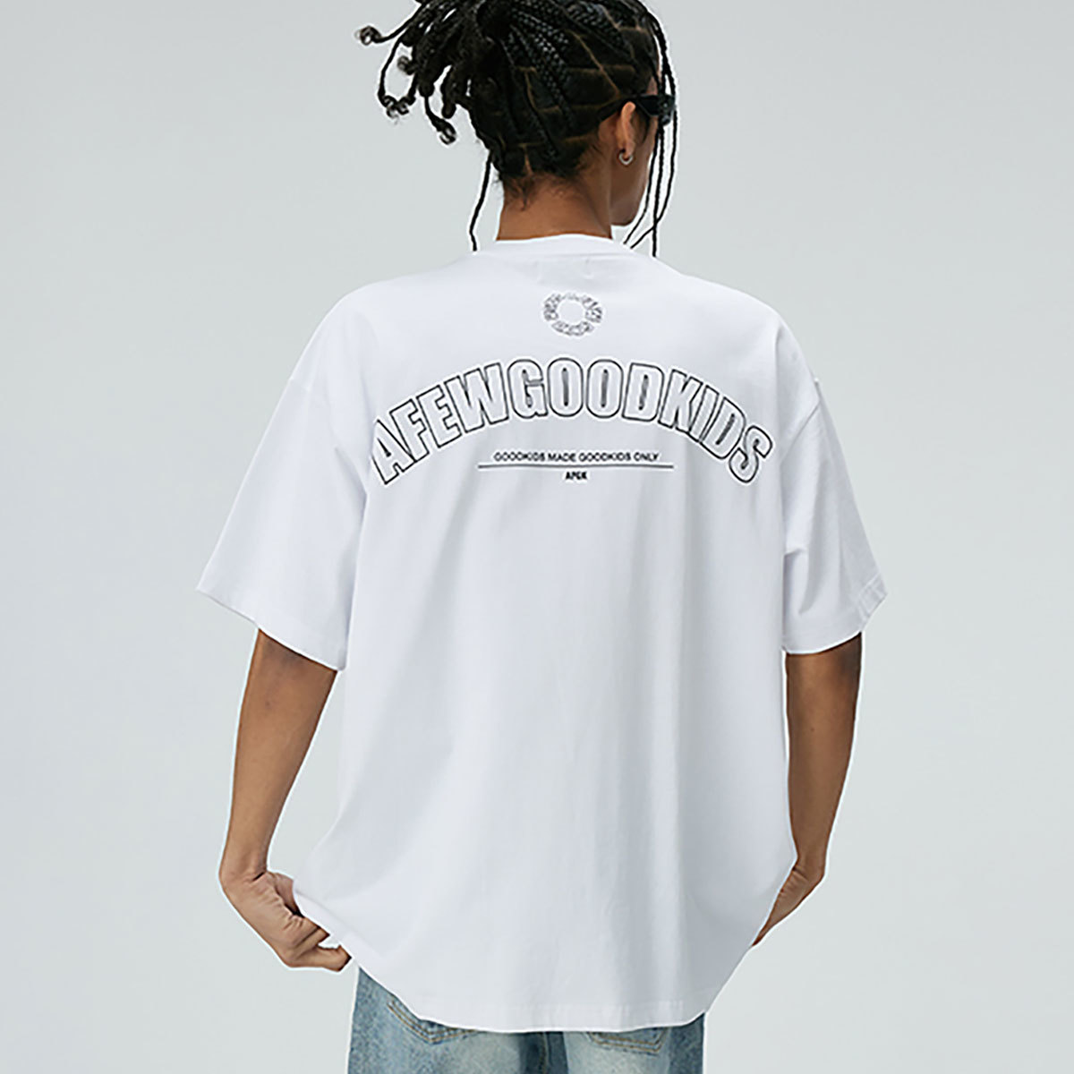 【 A FEW GOOD KIDS 】 AFGK 正規品 男女兼用 ビッグサイズ ストリート系 ロゴ プリント バックプリント Tシャツ LOGO TEE ホワイト XL_画像6