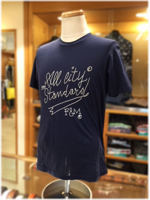 ♪フランクリンマーシャル♪ 半袖Tシャツ M size ネイビー 英文字刺繍デザイン