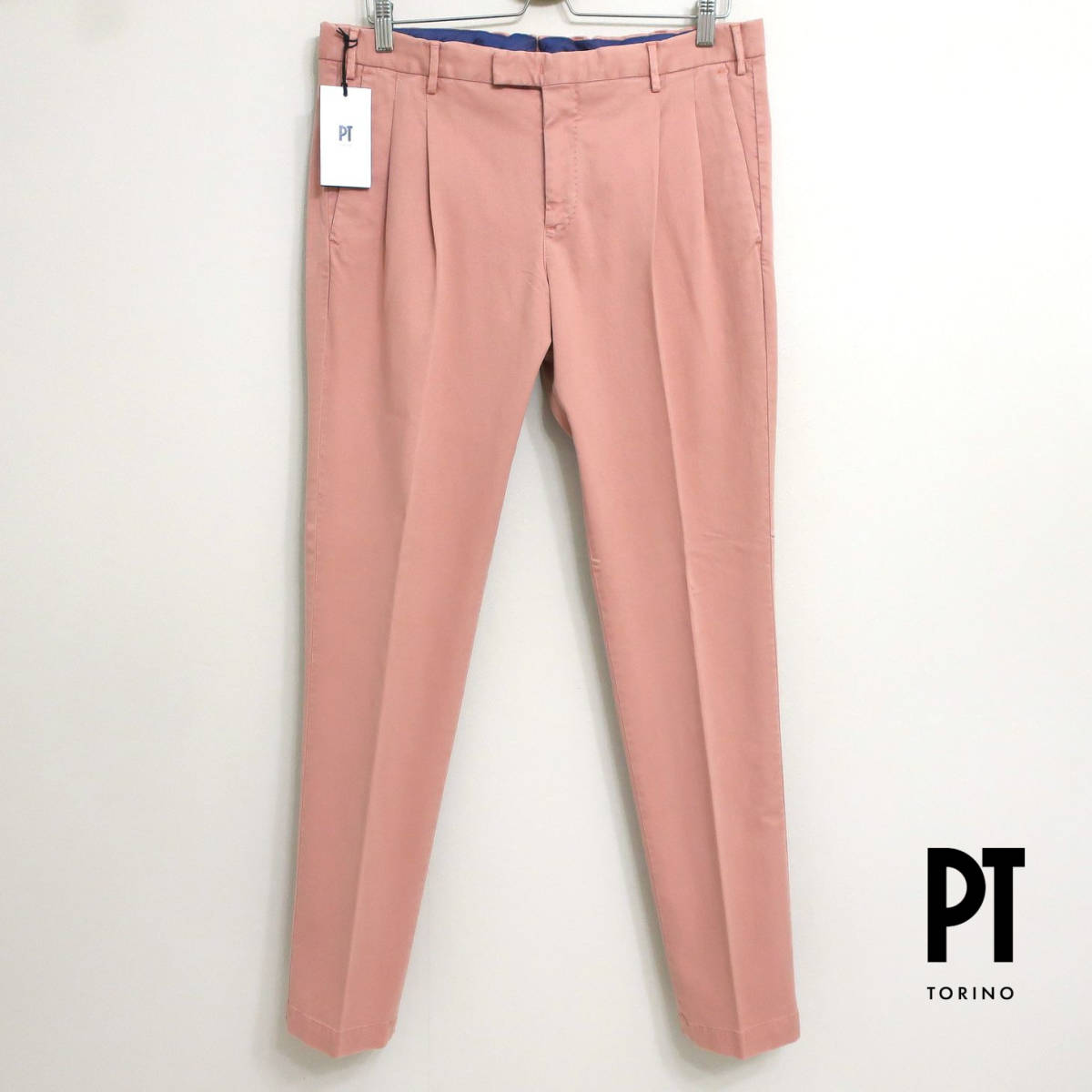  new goods spring summer PT TORINO beautiful legs stretch slim pants MASTER chinos slacks center Press pants pink men's 50 2L XL size 