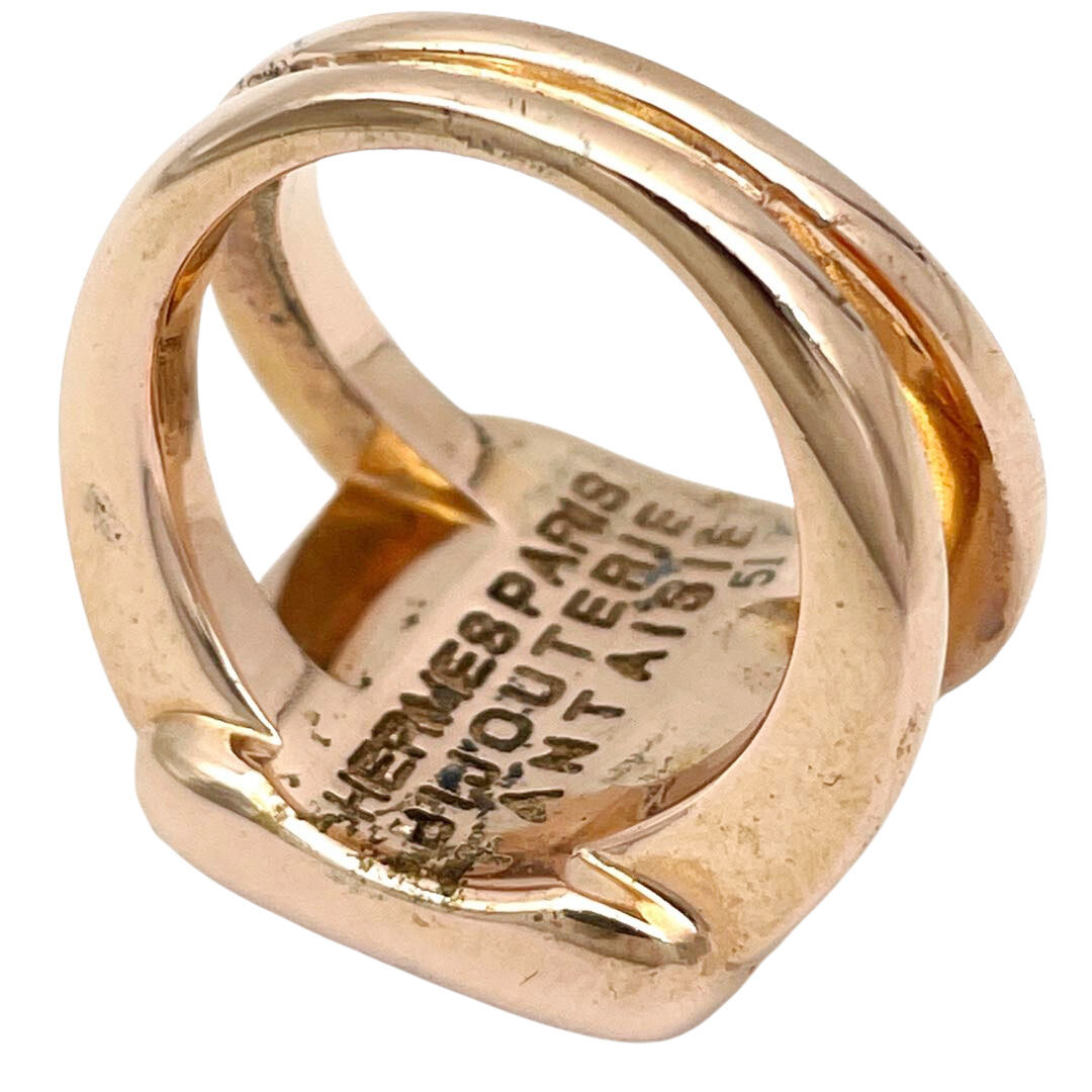 HERMES エルメス リング 指輪 コロゾ ブラウンシェル ピンクゴールド 51(約10.5号)_画像8