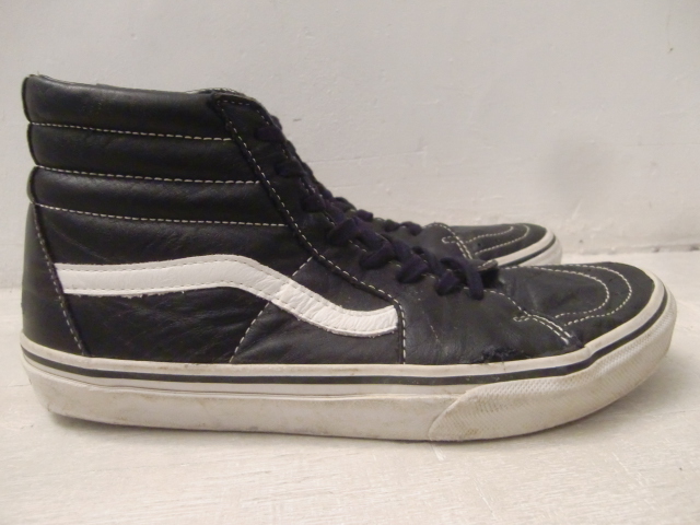 送料無料 VANS ブラック レザー 2012年 旧タグ 9ハーフ Sk8 ハイトップ スケハイ 黒 革 VINTAGE ンテージ バンズ HI TOP OLD SKOOL JAZZ 皮_画像5