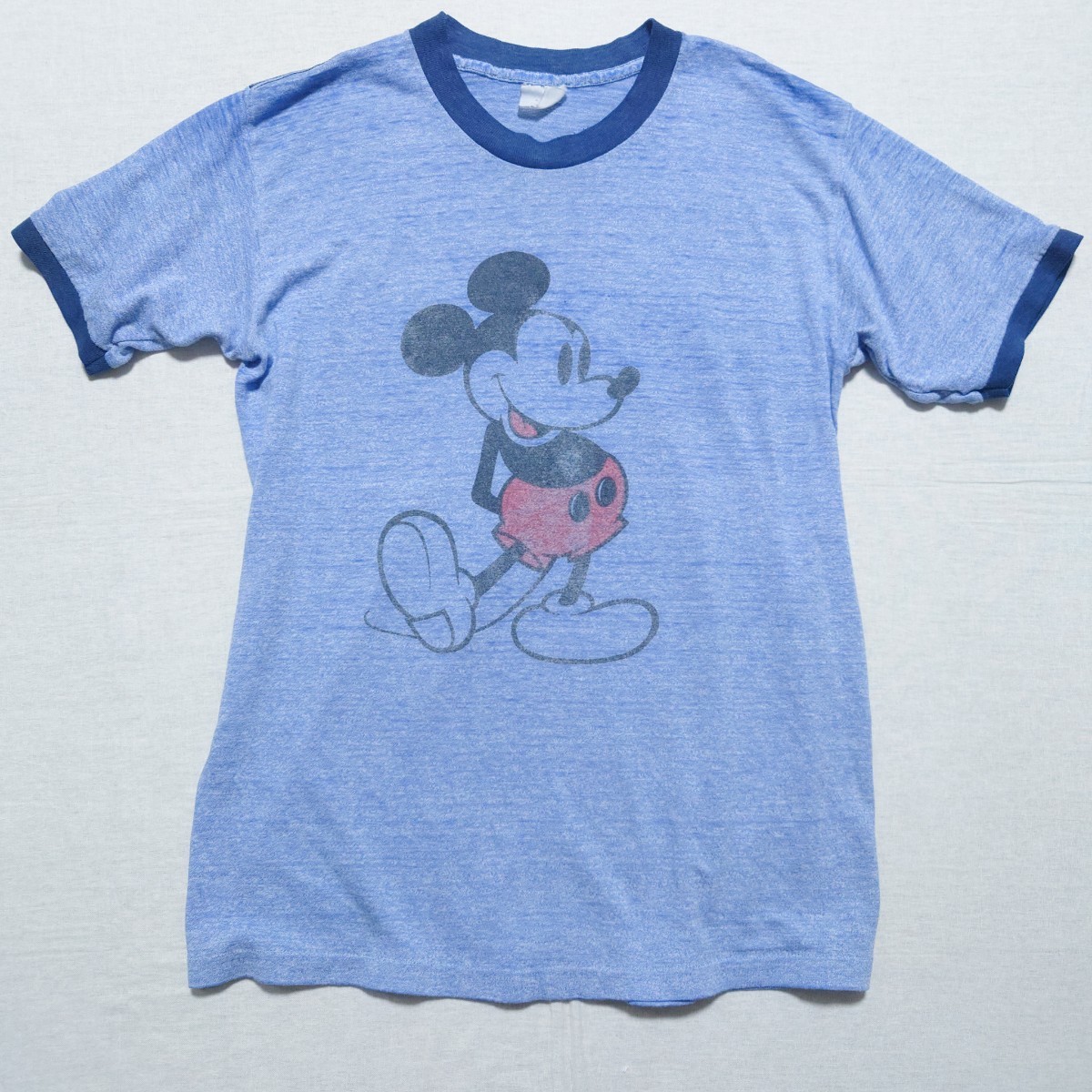 ◆ ディズニー ◆ ミッキー Tシャツ ヴィンテージ ビンテージ 霜降り DISNEY ミッキーマウス リンガーTシャツ Mickey